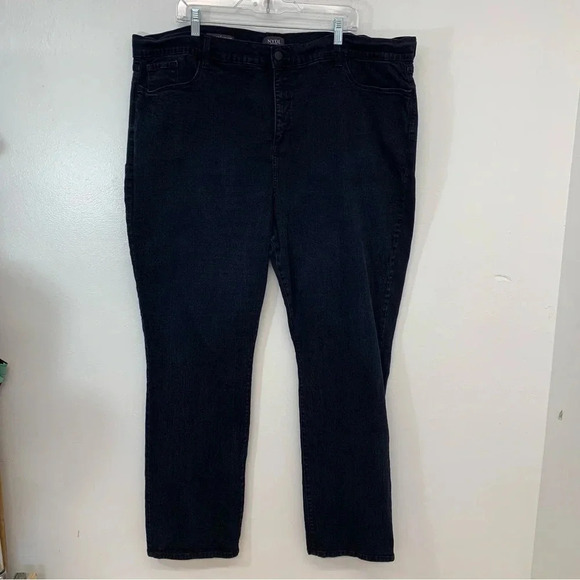 NYDJ Jeans Woman 26W Black Marilyn Straight Lift‎ Tuck Stretch Workwear Comfort - Picture 1 of 13